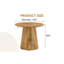 Table basse ronde de 19,6 po de diamètre, grain de bois naturel, hauteur de 18,8 po, diamètre de glissement, grain, texture délicate, assemblage rapide
