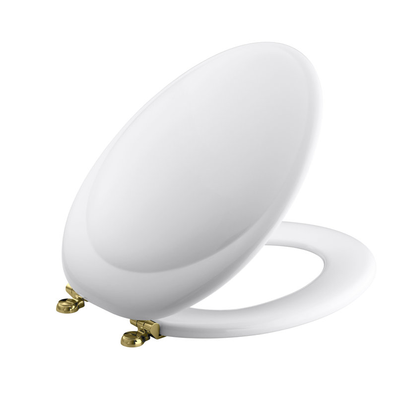 Revival Elongated Toilet Seat, Polished Brass, Cashmere