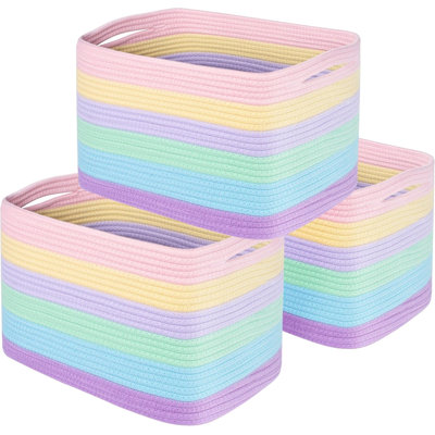 Ensemble de 3 paniers et bacs de rangement Design pour tablettes, salle de jeux et salle de classe