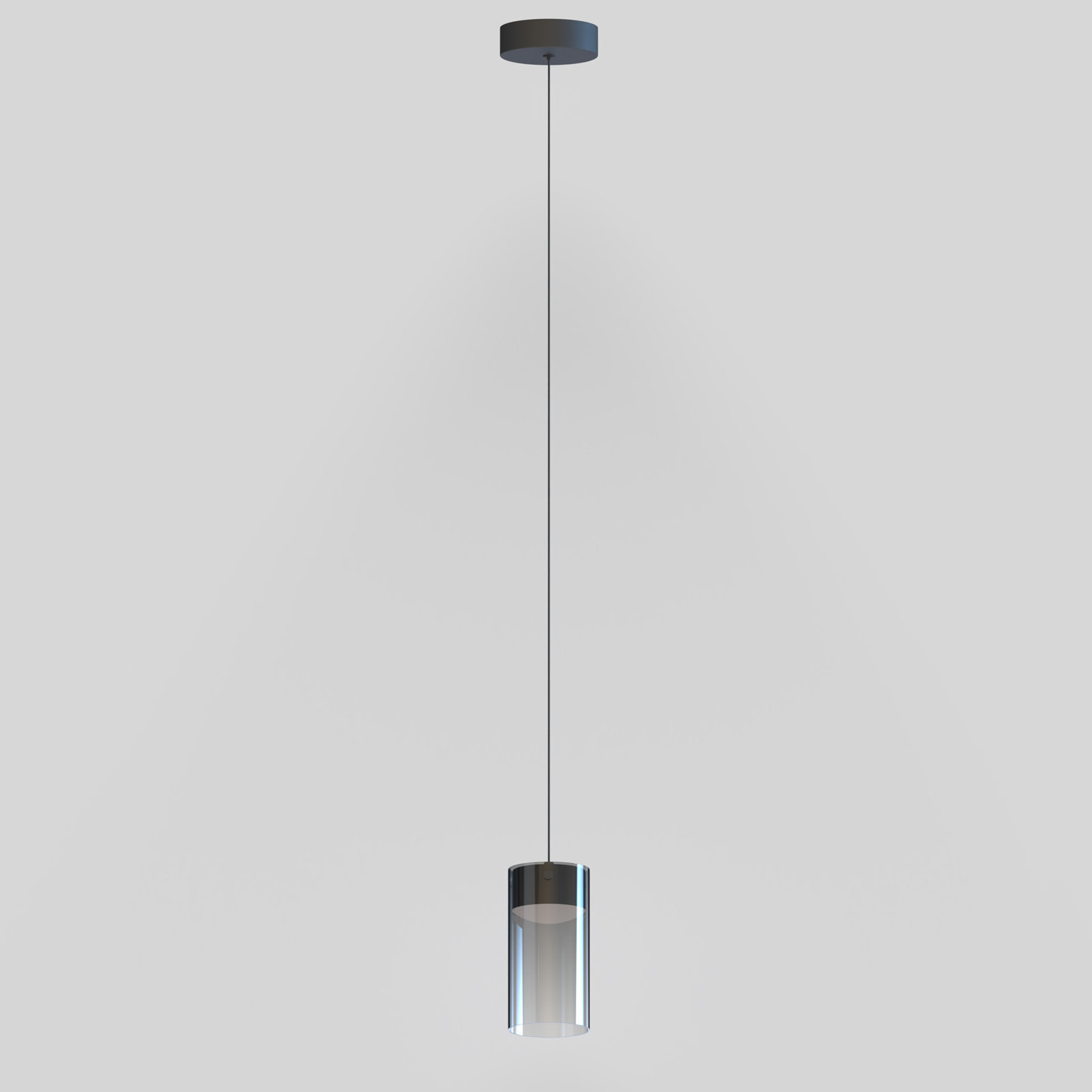 Delonda Single Light Glass Dimmable LED Pendant, Graduating Smoke