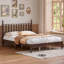 Lit plateforme grand en bois avec tête de lit en forme de gourde, lit plateforme de style rétro avec support en lattes de bois