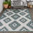 Kyona Geometric Moroccan Diamond Turquoise/Cream Indoor/Outdoor Rug-1534624046