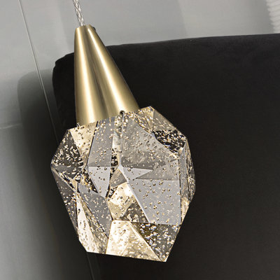 Abbotsen 1 - Light LED Crystal;Single Pendant
