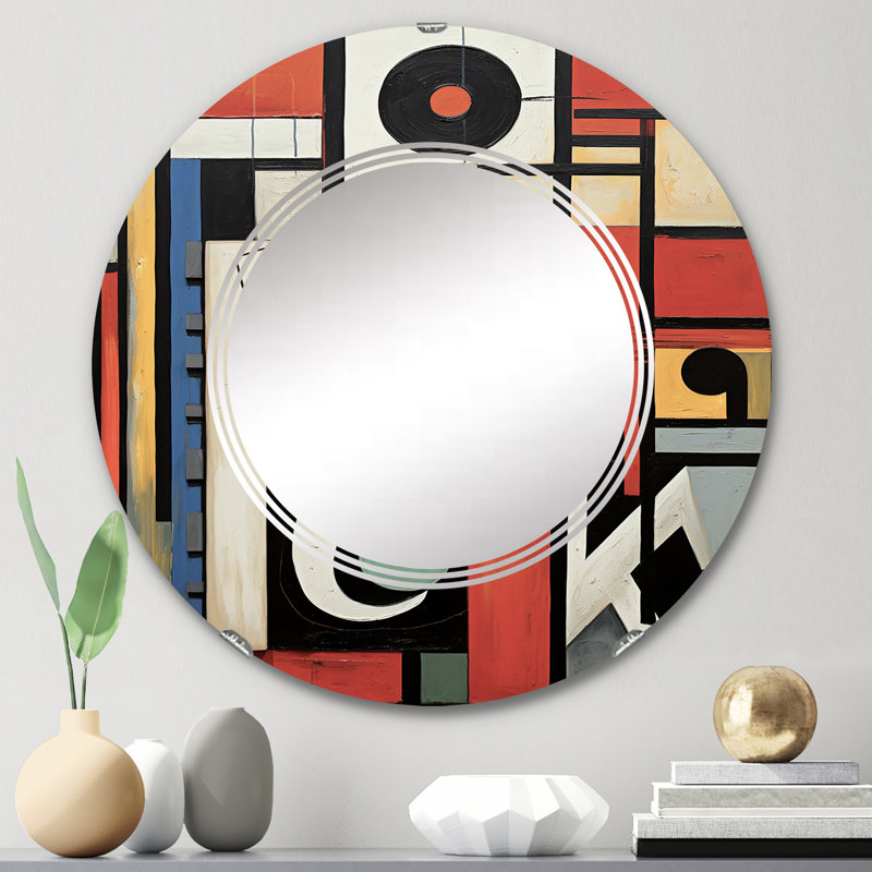 Feronia - Miroir mural moderne rond, 24 po x 24 po