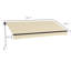 Auvent rétractable de 12 pi x 10 pi, patio avec contrôle manuel, tissu 280 g / m², structure en aluminium, manivelle beige pour balcon et terrasse, stable