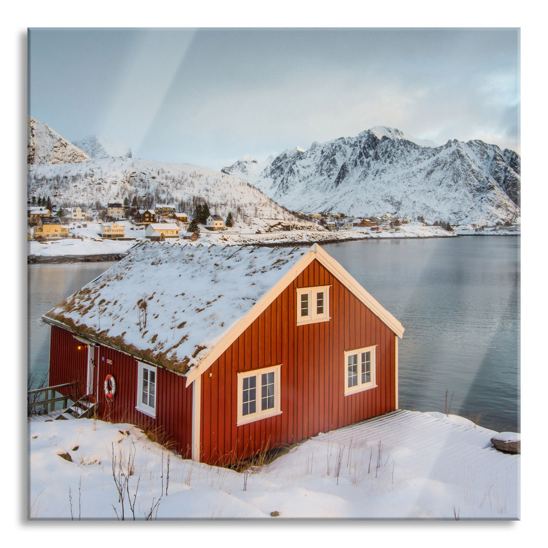 Glasbild Fischerhaus Lofoten