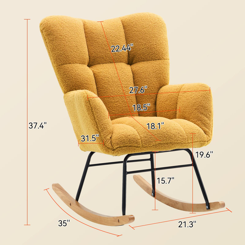 Friedell Rocking Chair, Yellow