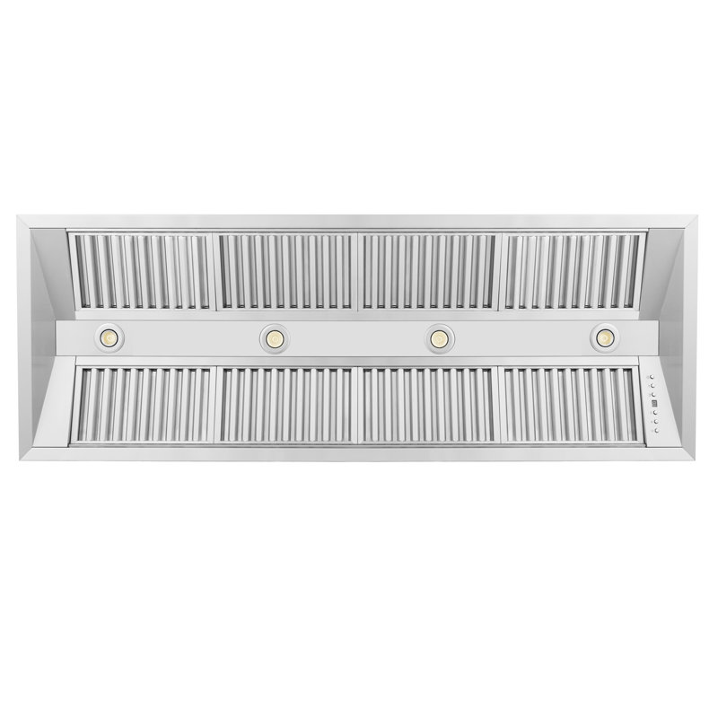 52" 700 CFM Ducted Insert Range Hood in Stainless Steel, 58"