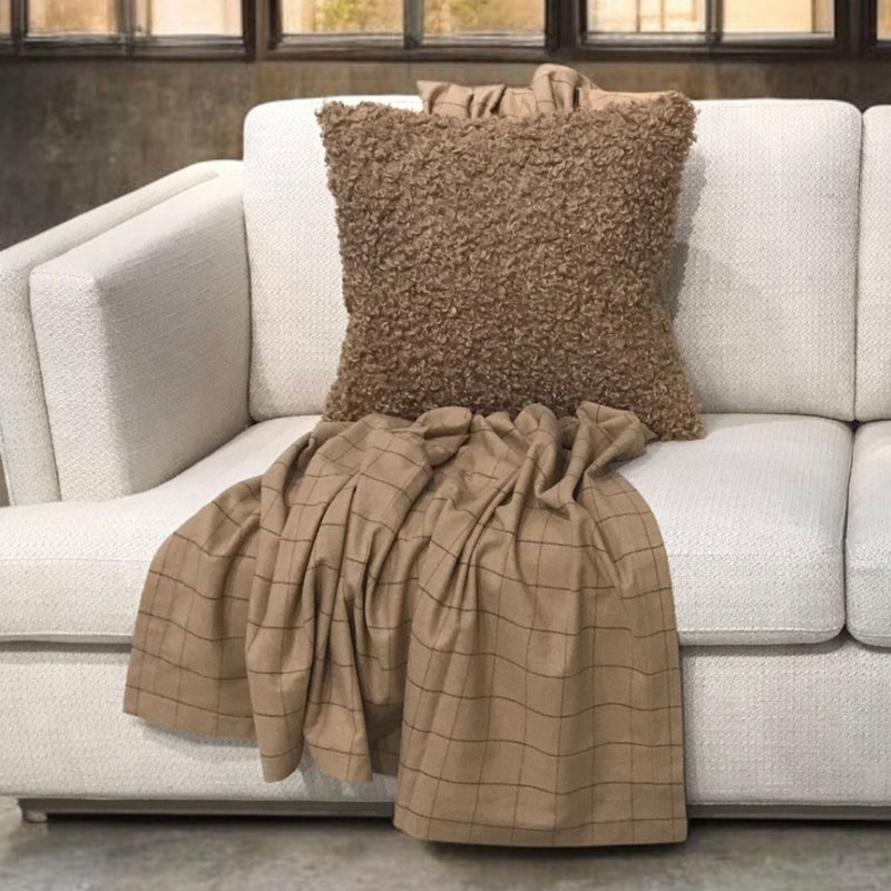 Square Pillow Cover & Insert, Tan, 26"H x 26"W