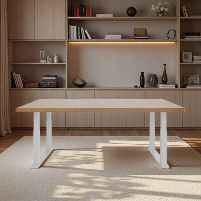 Height-adjustable desk for study solid wood table