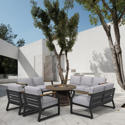 Areefa 9 - Person Patio Conversation Set with Cushions