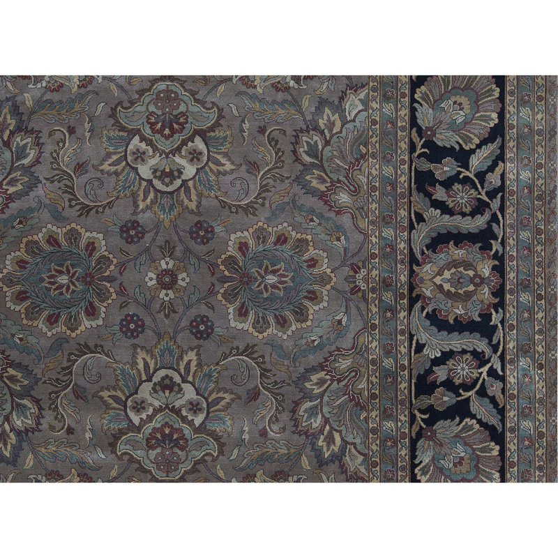 Tapis chameau et noir noué à la main de haute qualité