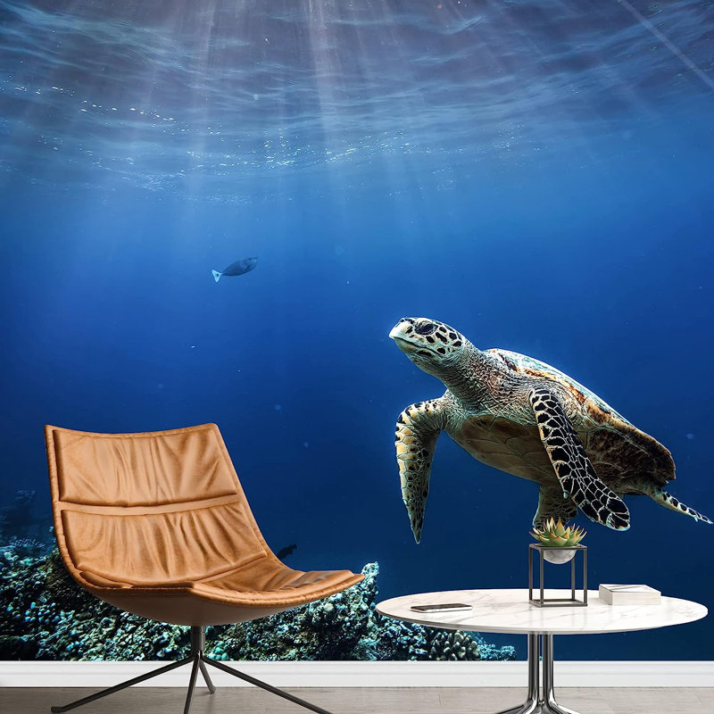 Murale à peindre sous la mer, L 144 po x l 100 po