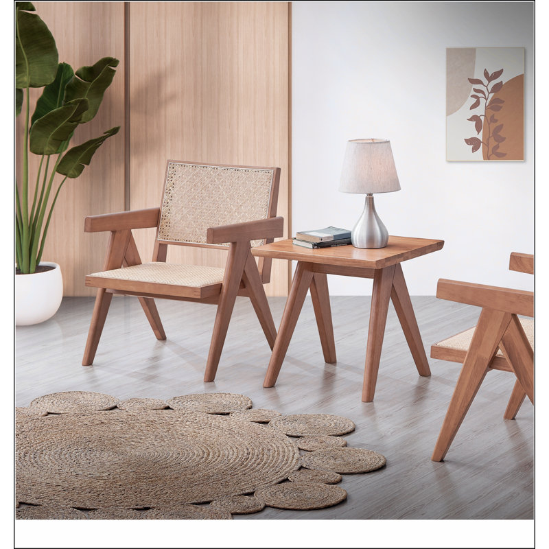 Fauteuil d'appoint beige et naturel