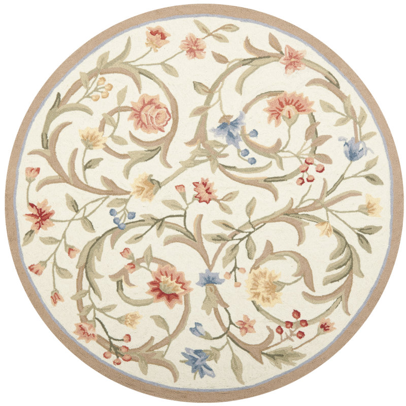 Hollander Handmade Hooked Wool Area Rug, Round 10'