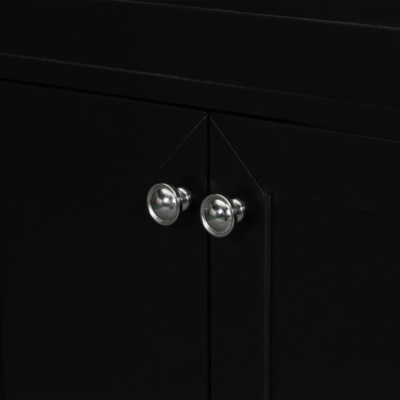 Meuble-lavabo 36 po sans lavabo, Noir, Argent argent