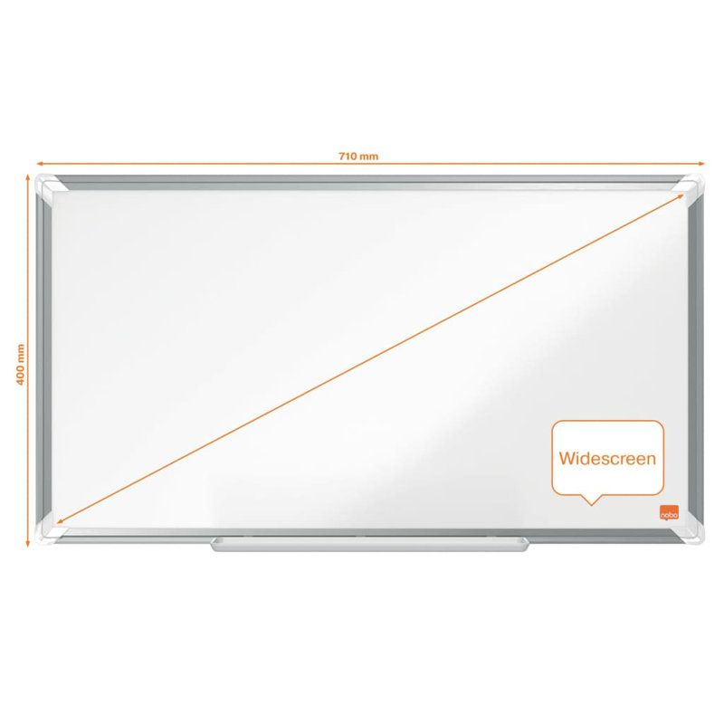 Nobo Magnetic Whiteboard Premium Plus Steel, 71cm x 40cm