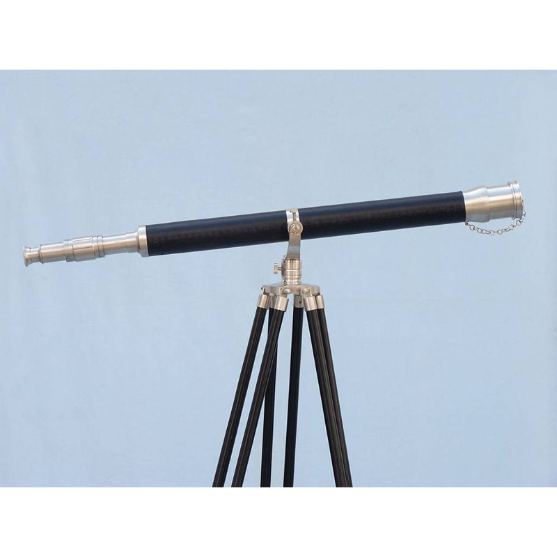 Télescope décoratif Milana, Entièrement en nickel brossé, H 65 po x l 9 po x P 6 po