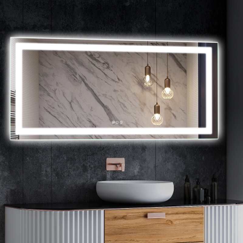 Dokes Frameless LED Vanity Wall Mirror Passed ETL, 60" x 28"