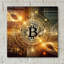  «Glowing Bitcoin» par Rey Klimt, art mural en verre, 12 po x 12 po-1036398721