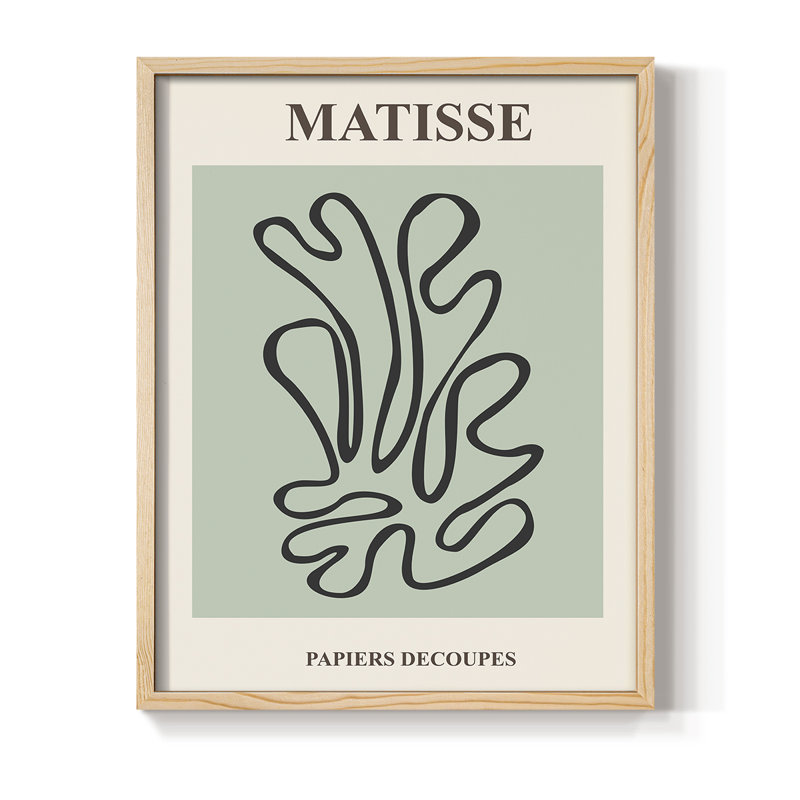 Matisse CXIV, reproduction d'art encadrée - bois massif, H 30 po x l 24 po