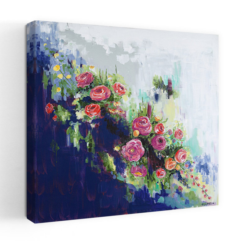 The Dance, art floral contemporain, H 18 po x l 18 po
