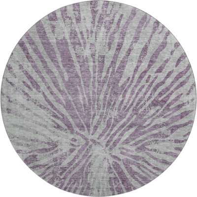 Premium Machine Washable Prisco Purple Rug