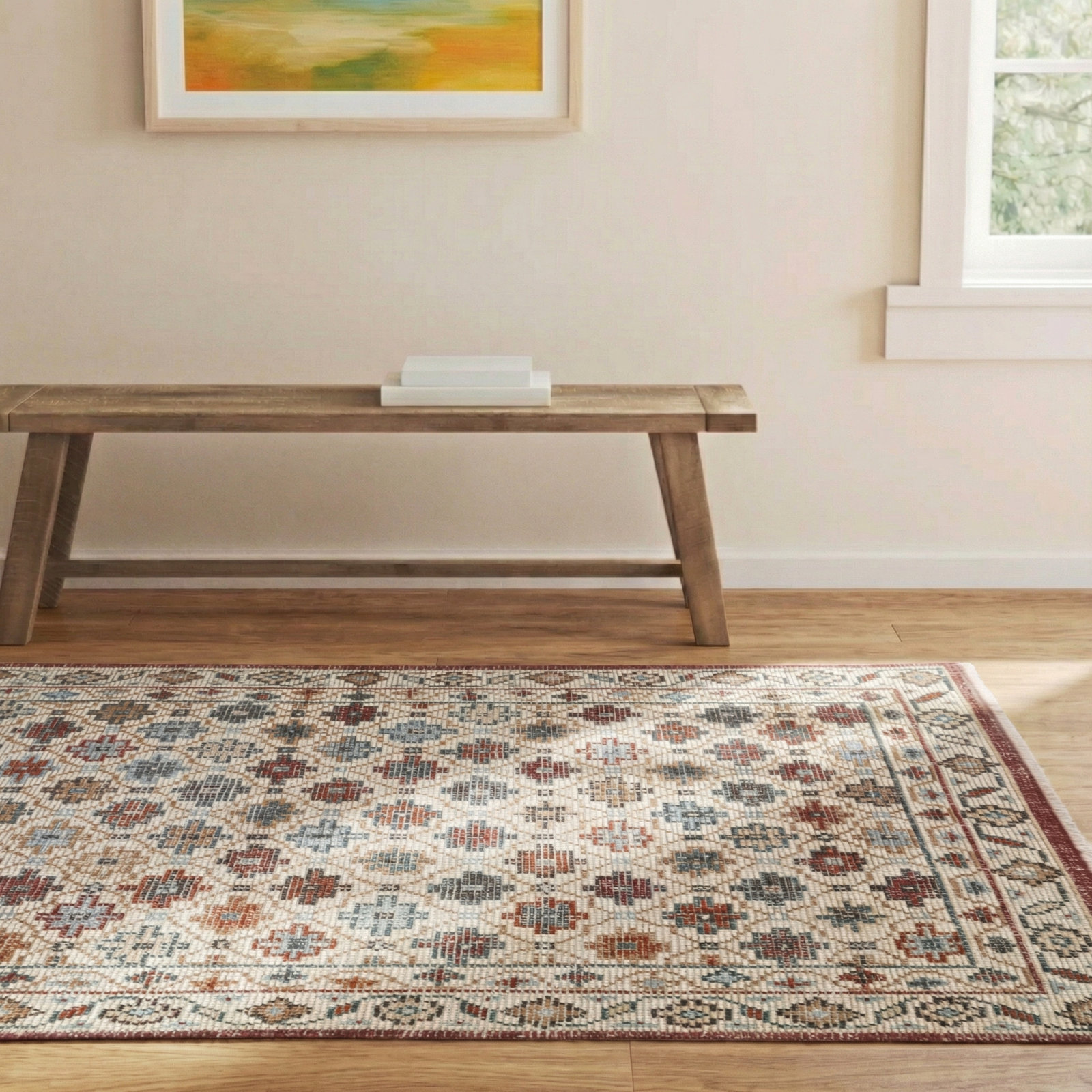 Dahlia Hand Knotted Wool Indoor Rug, Rectangle 5' x 8'