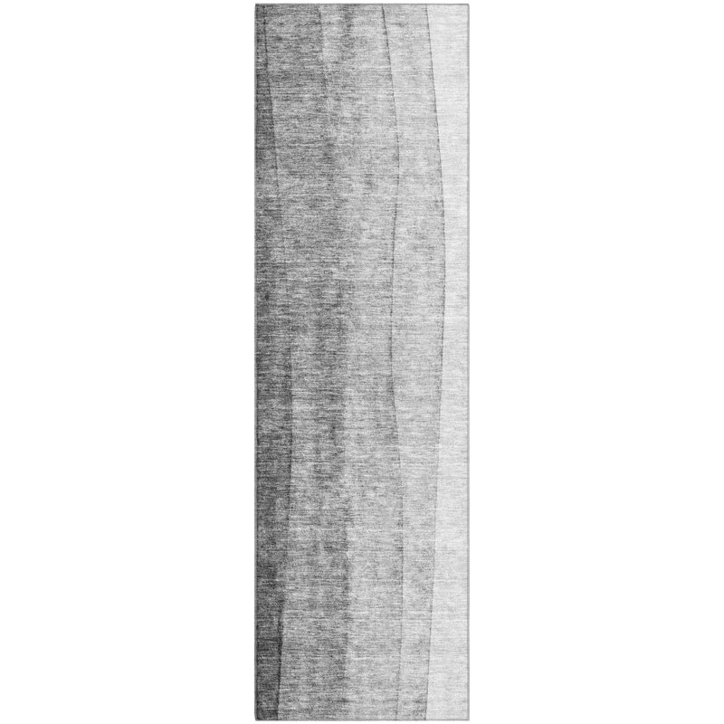 Premium Machine Washable Prisco Gray Rug, Runner 2'3" x 7'6"