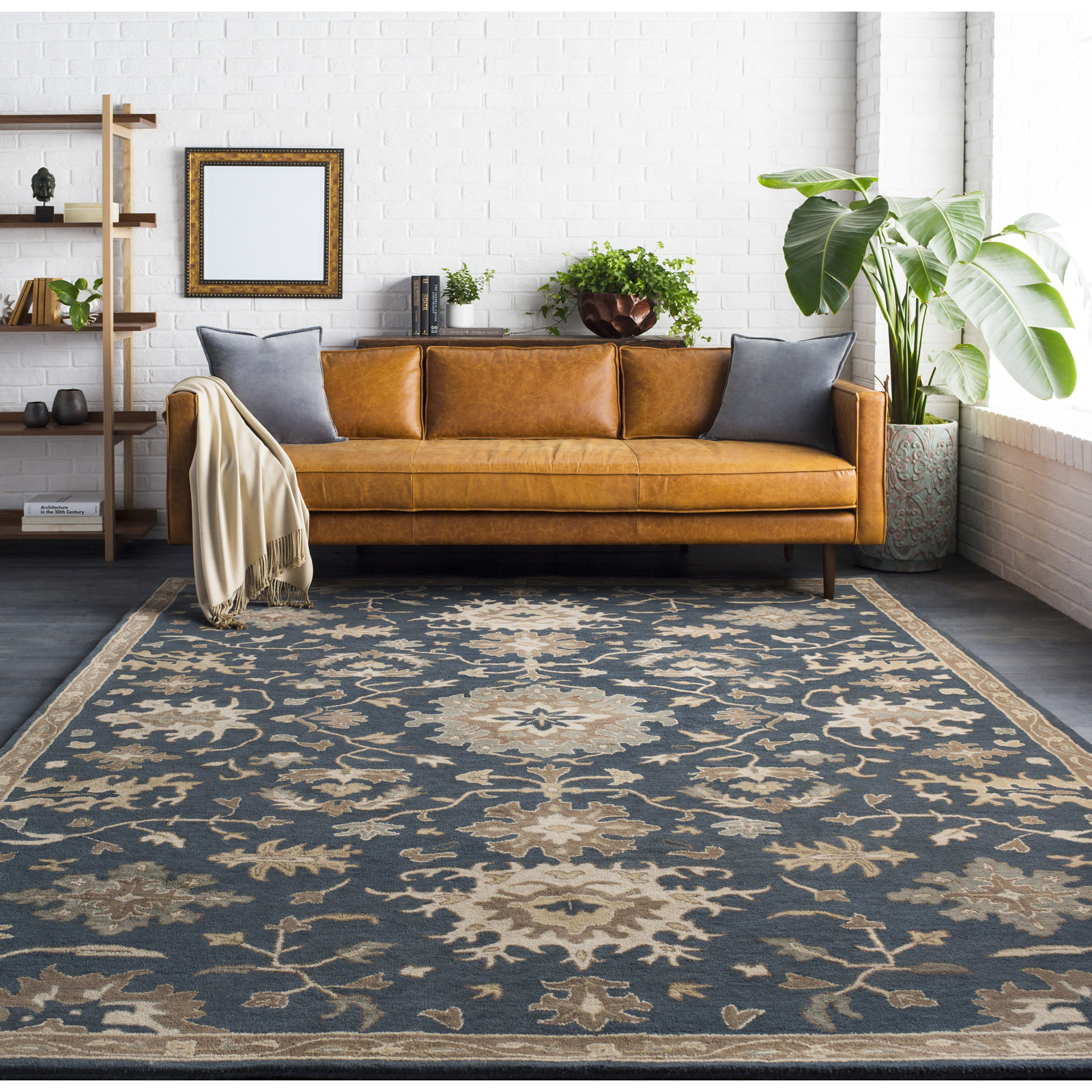 Arden Hand-Tufted Wool Floral Rug, Rectangle 5' x 8'