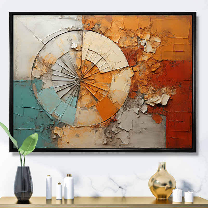 «Beige Spiral Fusion» sur impression sur toile, H 30 po x l 40 po x P 1,5 po, Cadre flottant noir