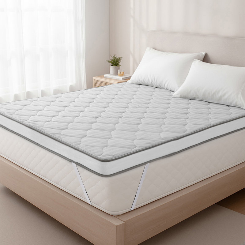 Premium Stripe Generously Filled Mattress Topper, King