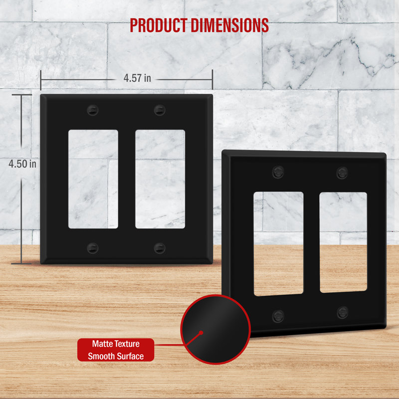 No Subject 2 - Gang Rocker Standard Wall Plate, Black Matte