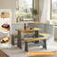 Ensemble de coin-repas en bois massif 3 pièces Berna - Meuble de cuisine moderne et peu encombrant-539521452