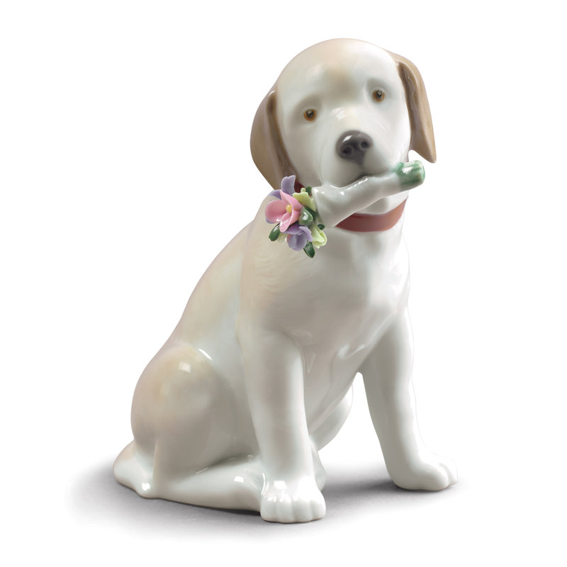 Figurine de chien «This Bouquet Is for You»