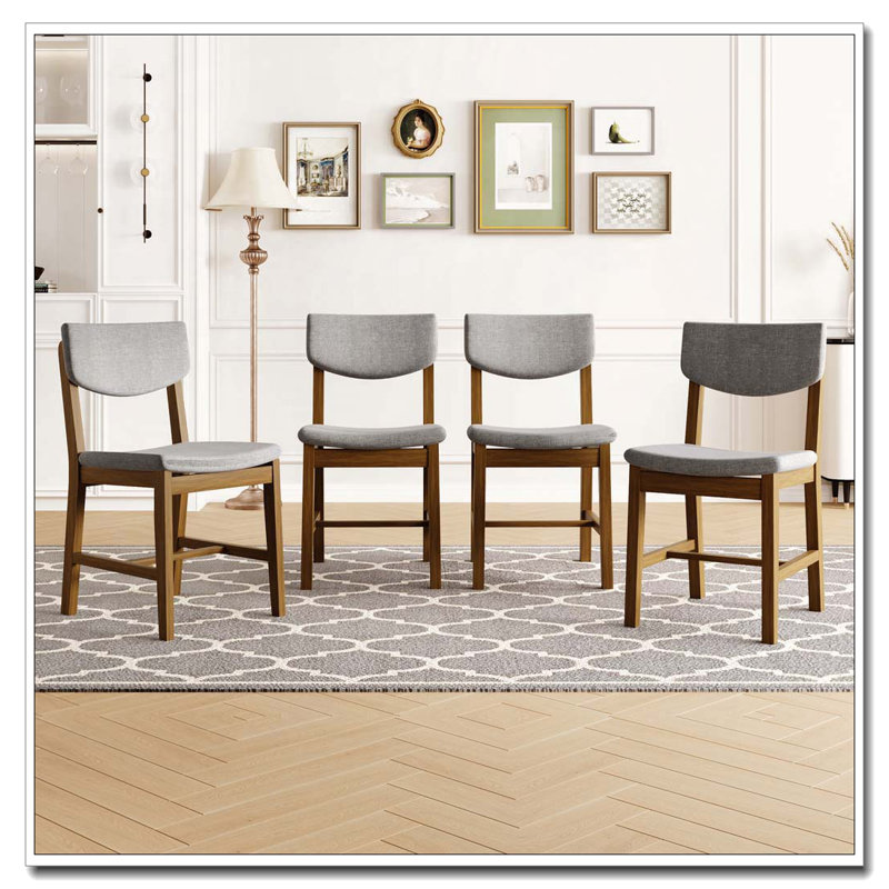 Chaise de salle à manger rustique 4 pièces 4 pièces, Noyer