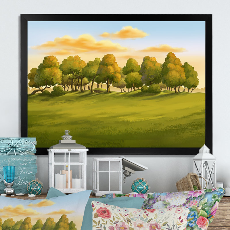 «Morning Light In The Forest VII», reproduction sur toile, Black Closed Corner Framed, 8" H x 12" W x 1" D