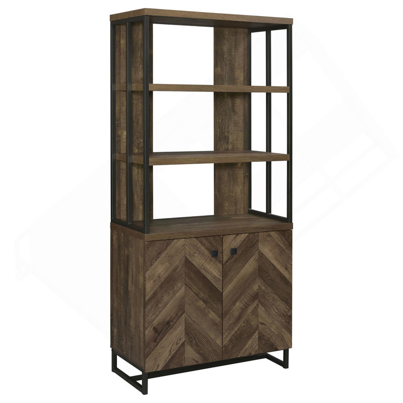 Bibliothèque à 2 portes Rustic Oak, Brun