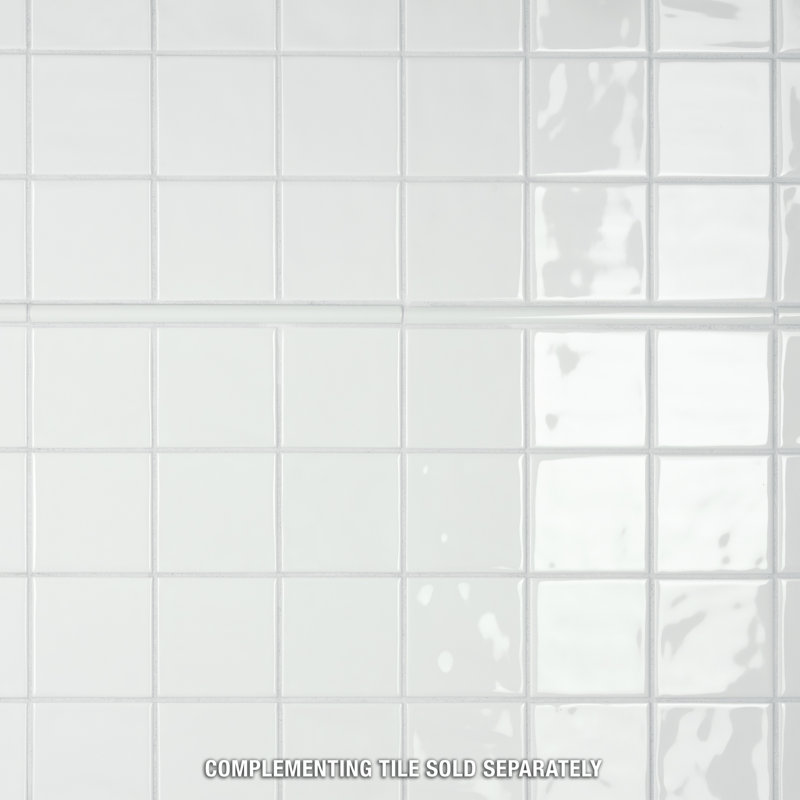 Twist Square White Ice 11-3/4" x 11-3/4" Ceramic Mosaic Tile