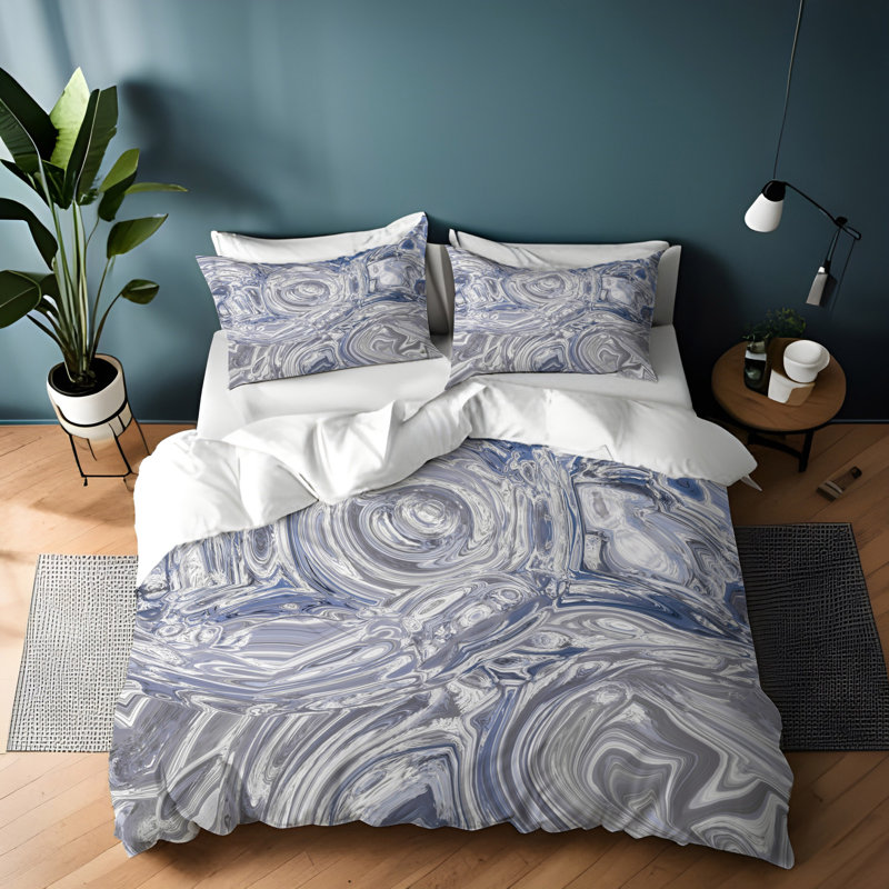 Polyester Abstract Duvet Cover, King Duvet Cover + 2 King Shams