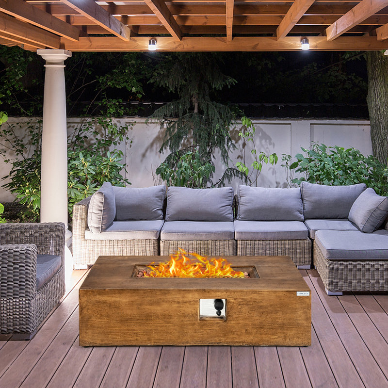 Rectangle Stainless Steel Propane Fire Pit Table