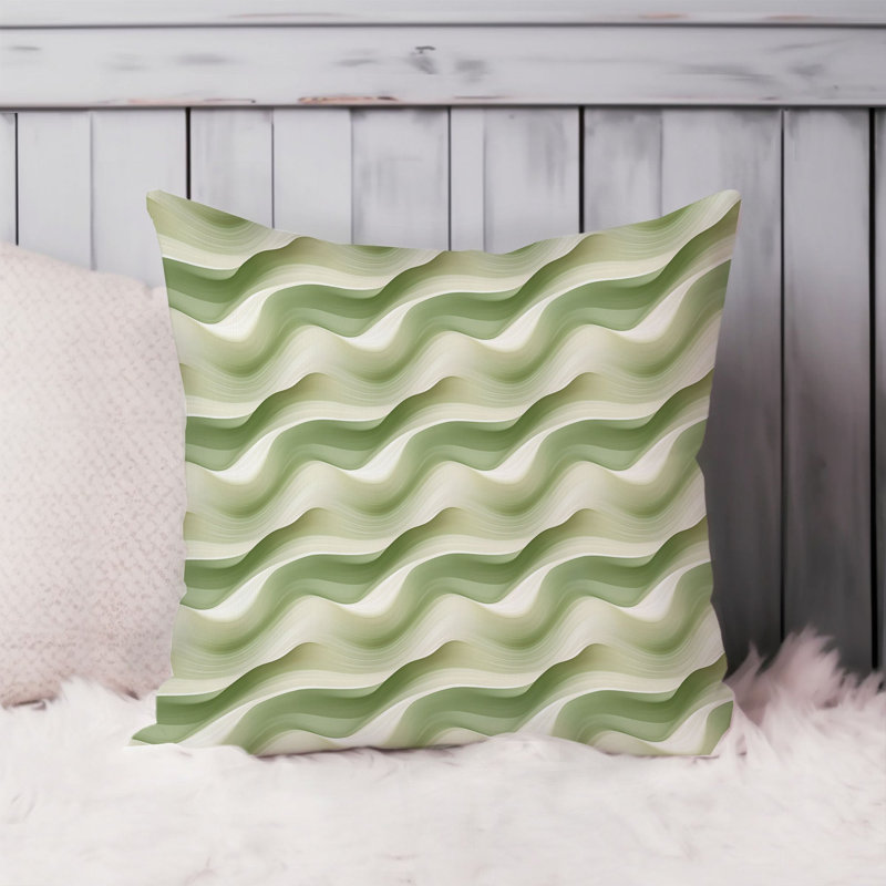 Abstract Green Pattern II Waves Patterns Modern, 18"H x 18"W