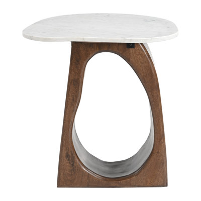 Table d'appoint Vara blanc et noyer