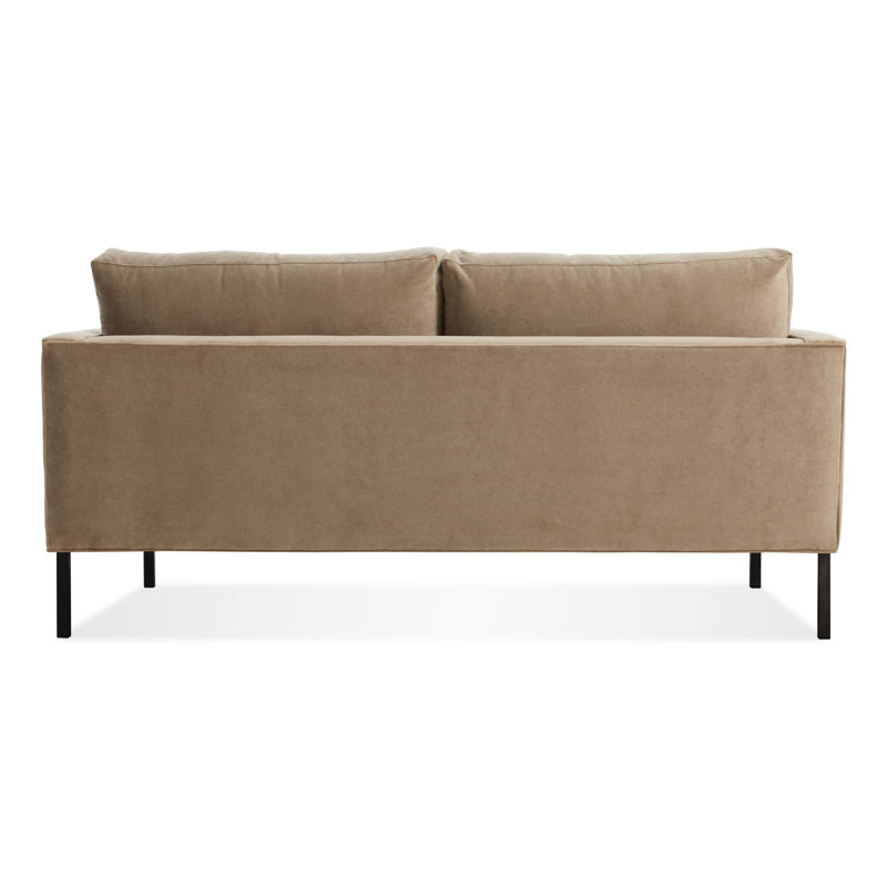 Paramount Loveseat, Otter Velvet Velvet, Stainless Steel