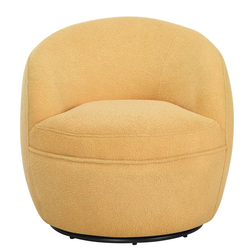 Chaise pivotante jaune à 360 ° avec base en métal - Décoration essentielle pivotante à 360 ° Home Decor, Jaune