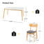 Ensemble de salle à manger moderne 59 "avec plateau rectangulaire en chêne blanc et 4 chaises de salle à manger rembourrées-1903756759
