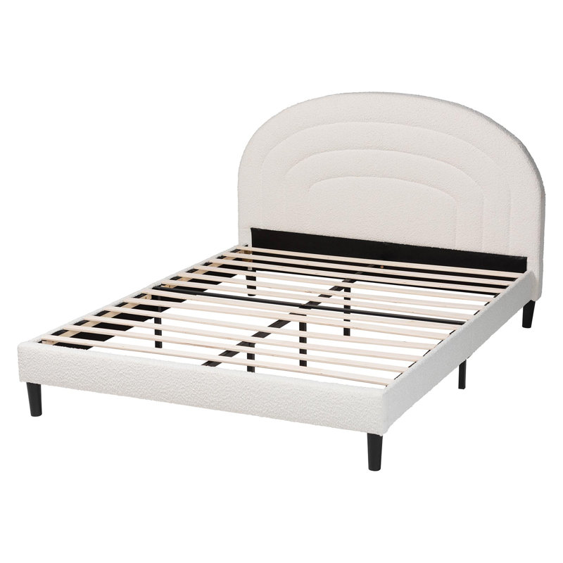 Lit plateforme tapissier Baxton Studio Pelagia Boucle