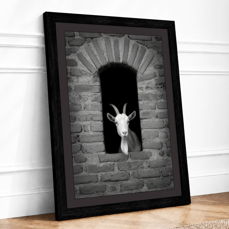 Goat In The Arch Modern - Print, A1 - 84.1 x 59.4 cm, Black