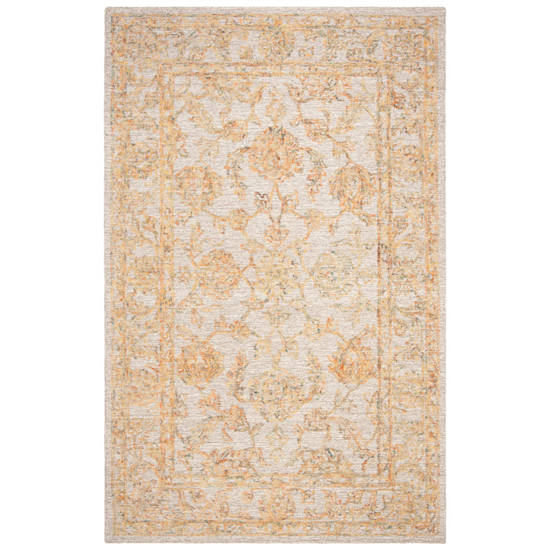 Swarey Hand Tufted Wool Oriental Rug, Rectangle 5' x 8'