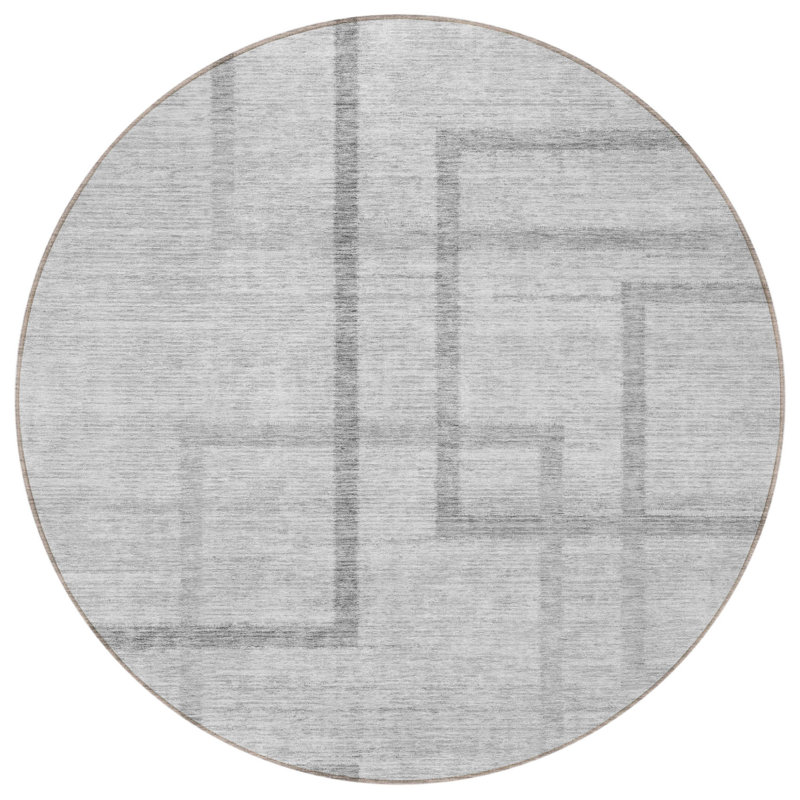 Tapis gris anthracite rond 8 po